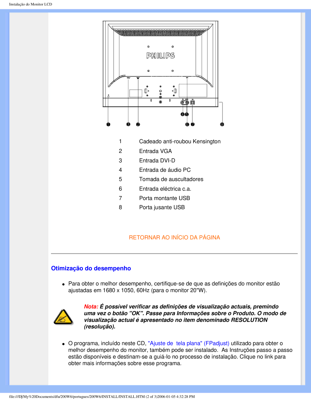 Philips 200W6 user manual Otimização do desempenho 