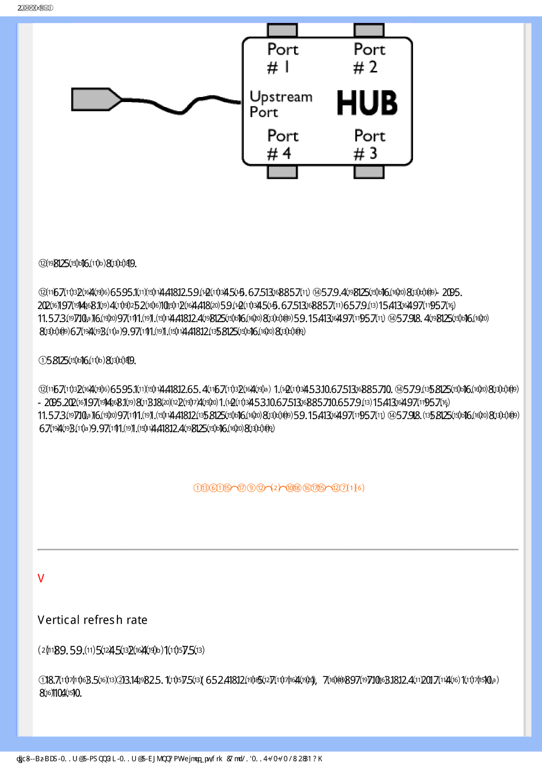 Philips 200WB7 manual 9HUWLFDOUHIUHVKUDWH 