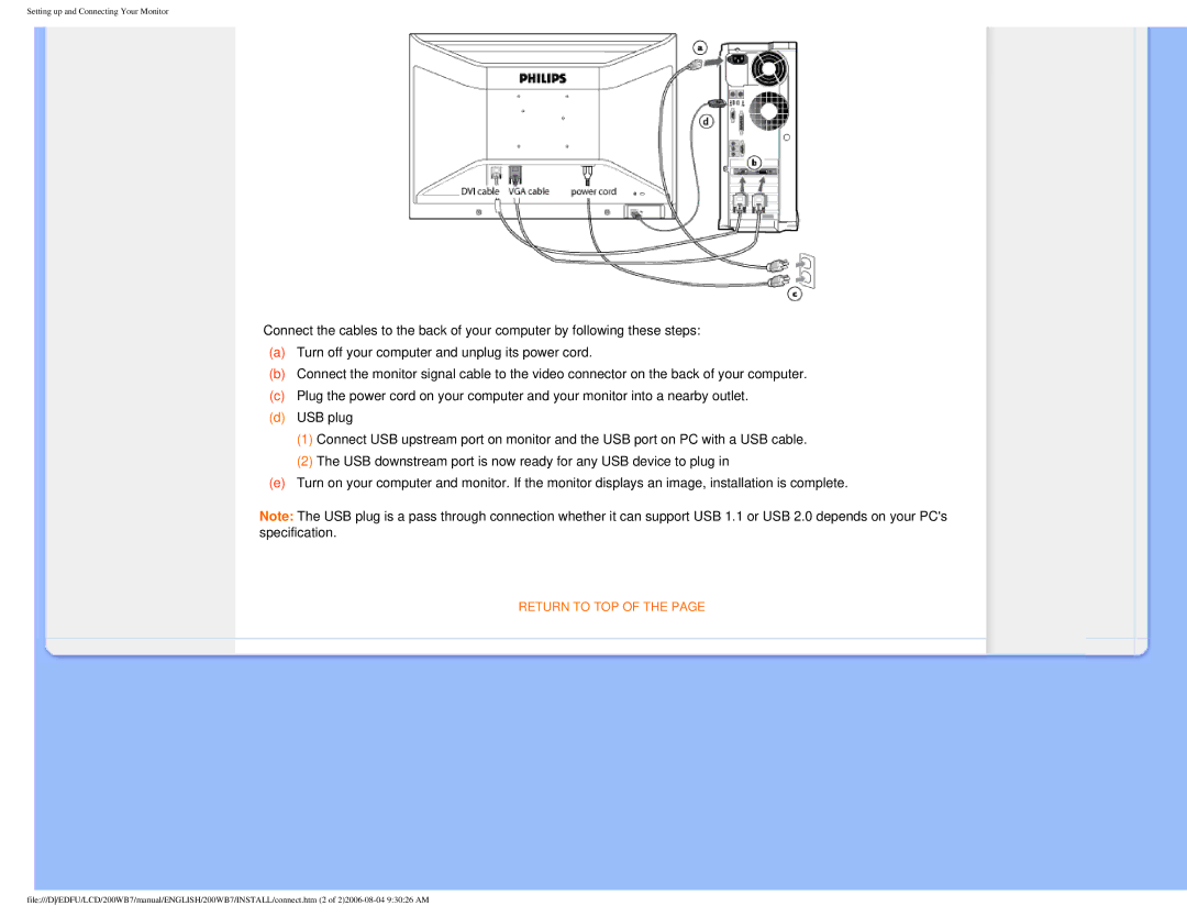 Philips 200WB7 user manual Return to TOP 