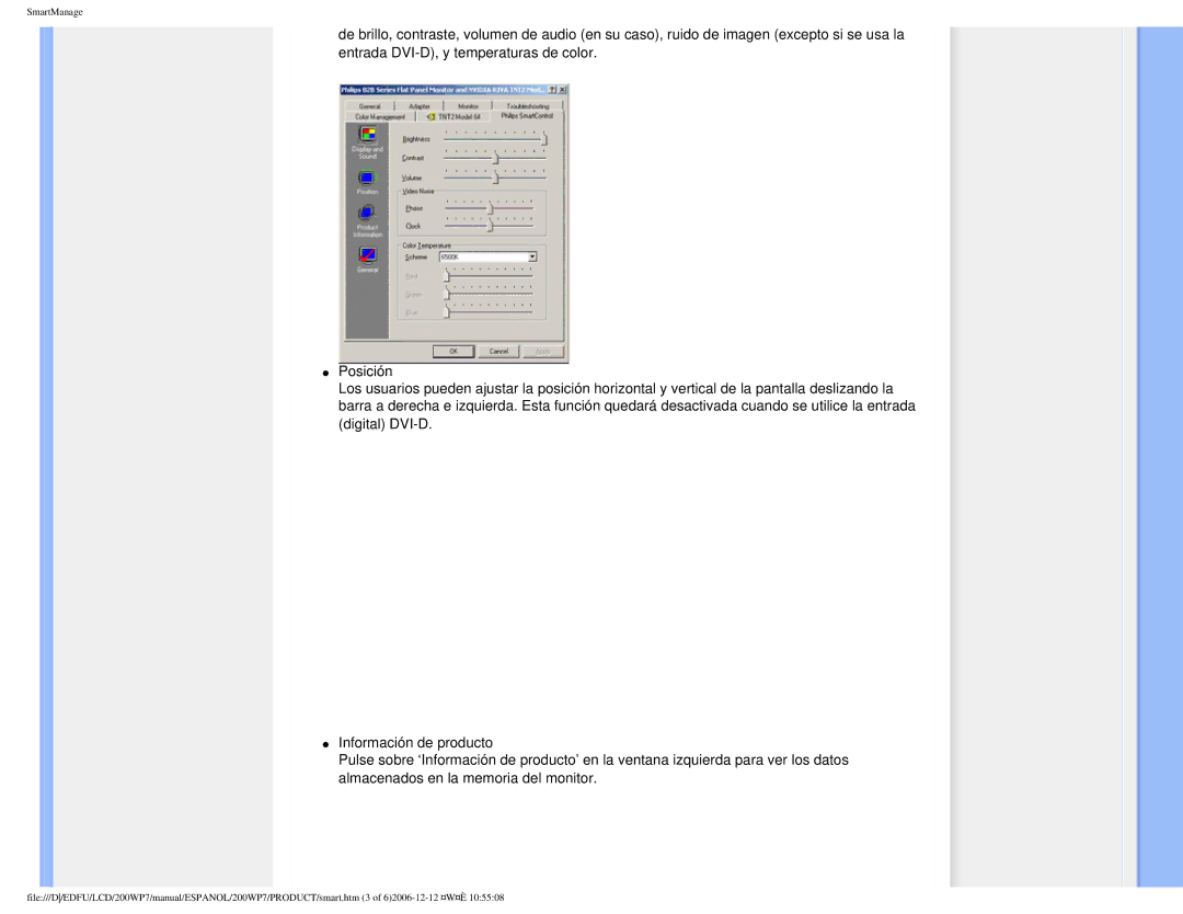 Philips 200WP7 user manual SmartManage 