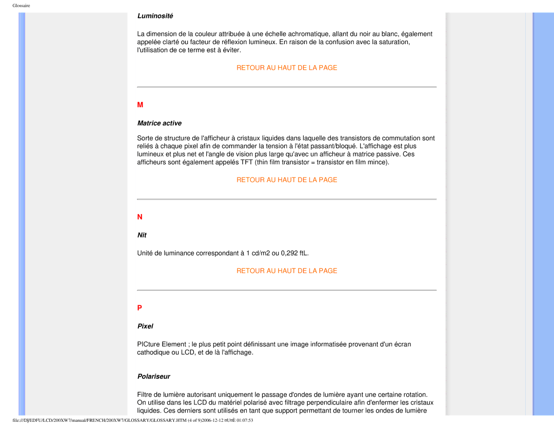 Philips 200WX7 user manual Nit 