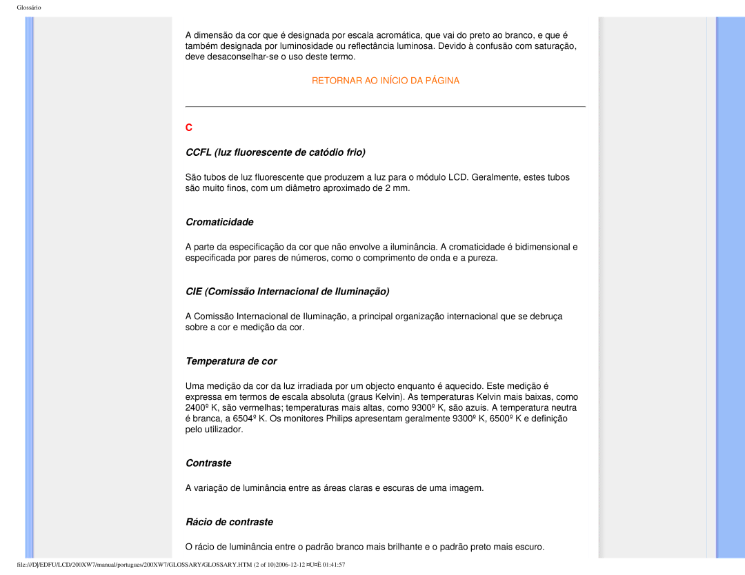 Philips 200XW7 user manual Contraste 