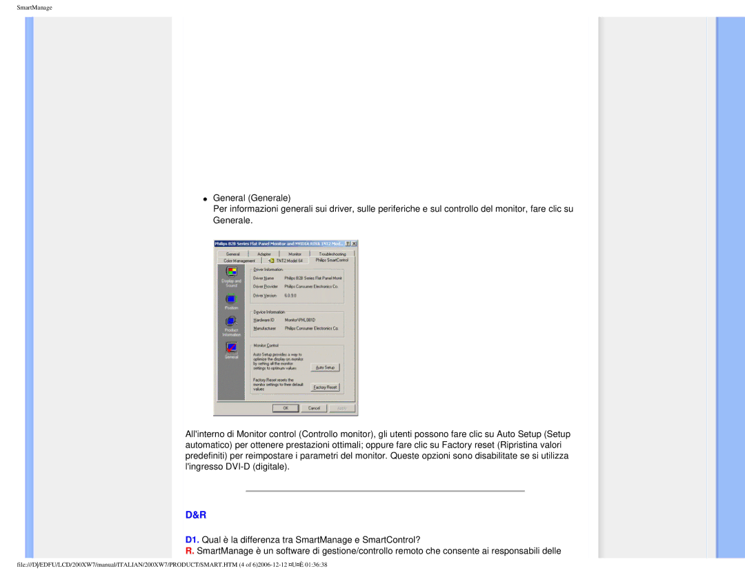 Philips 200XW7 user manual SmartManage 