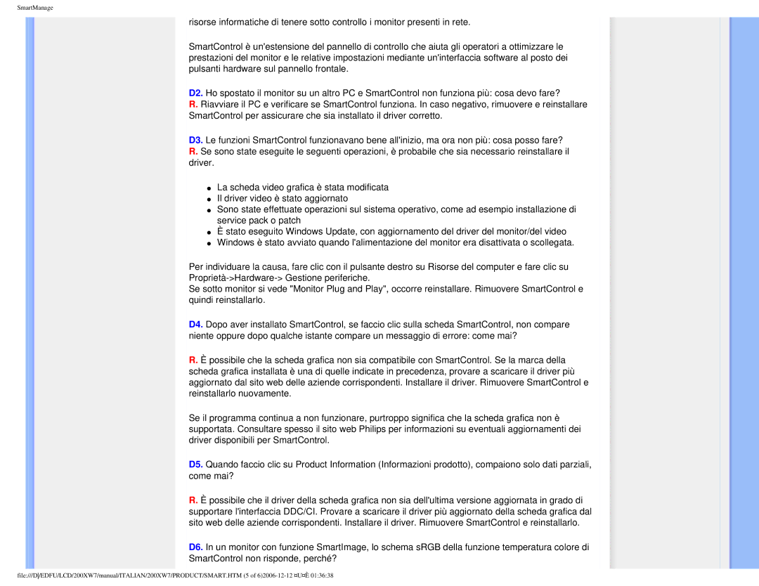 Philips 200XW7 user manual SmartManage 