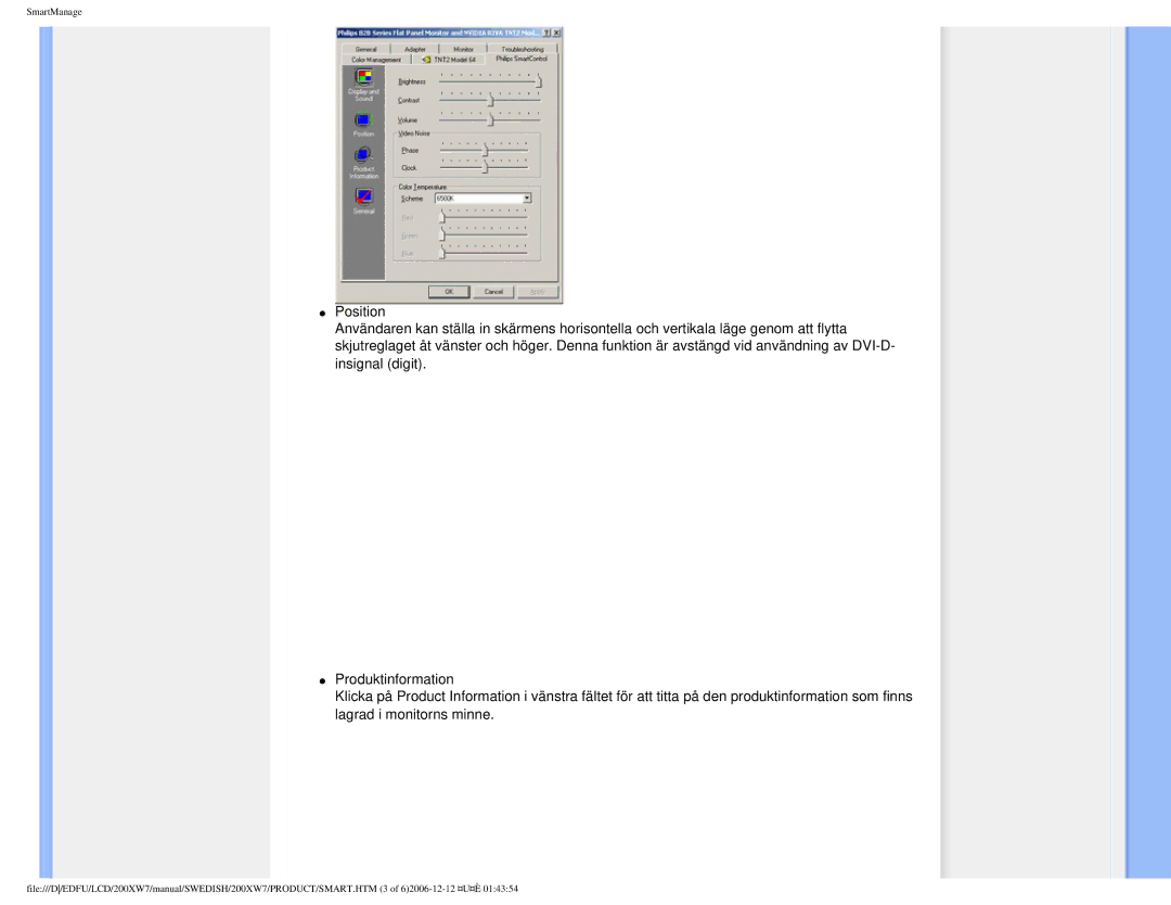 Philips 200XW7 user manual SmartManage 