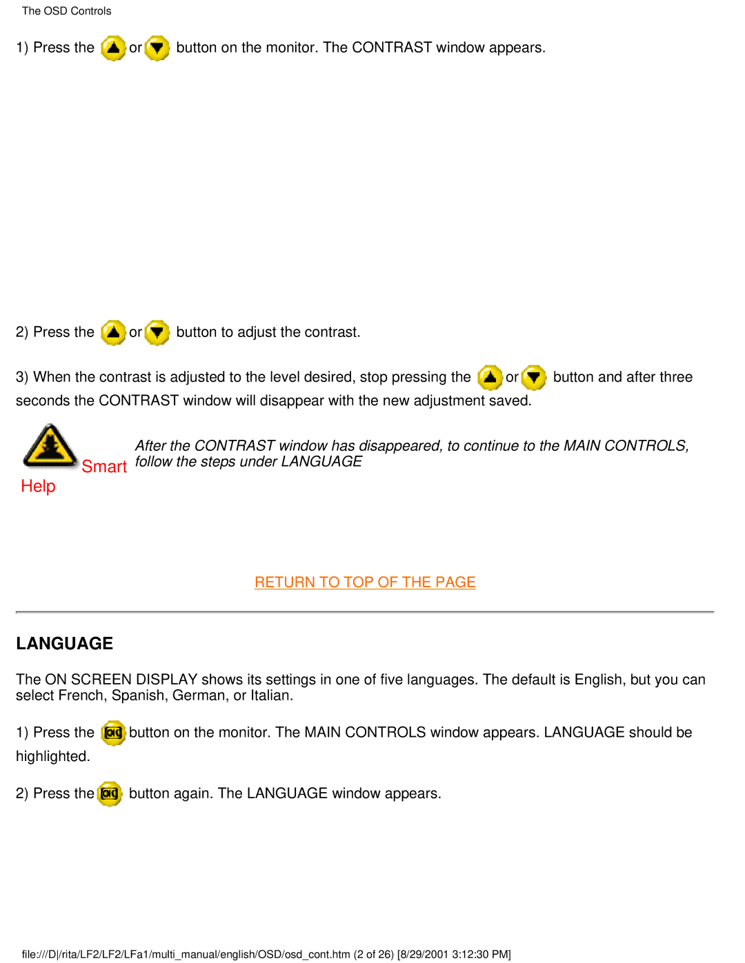 Philips 201B user manual Language 