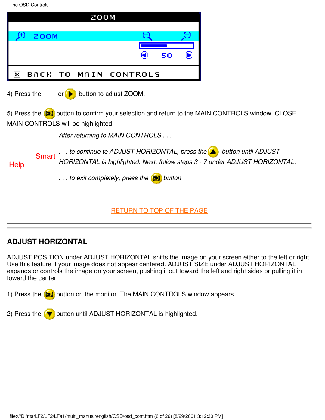 Philips 201B user manual Adjust Horizontal 