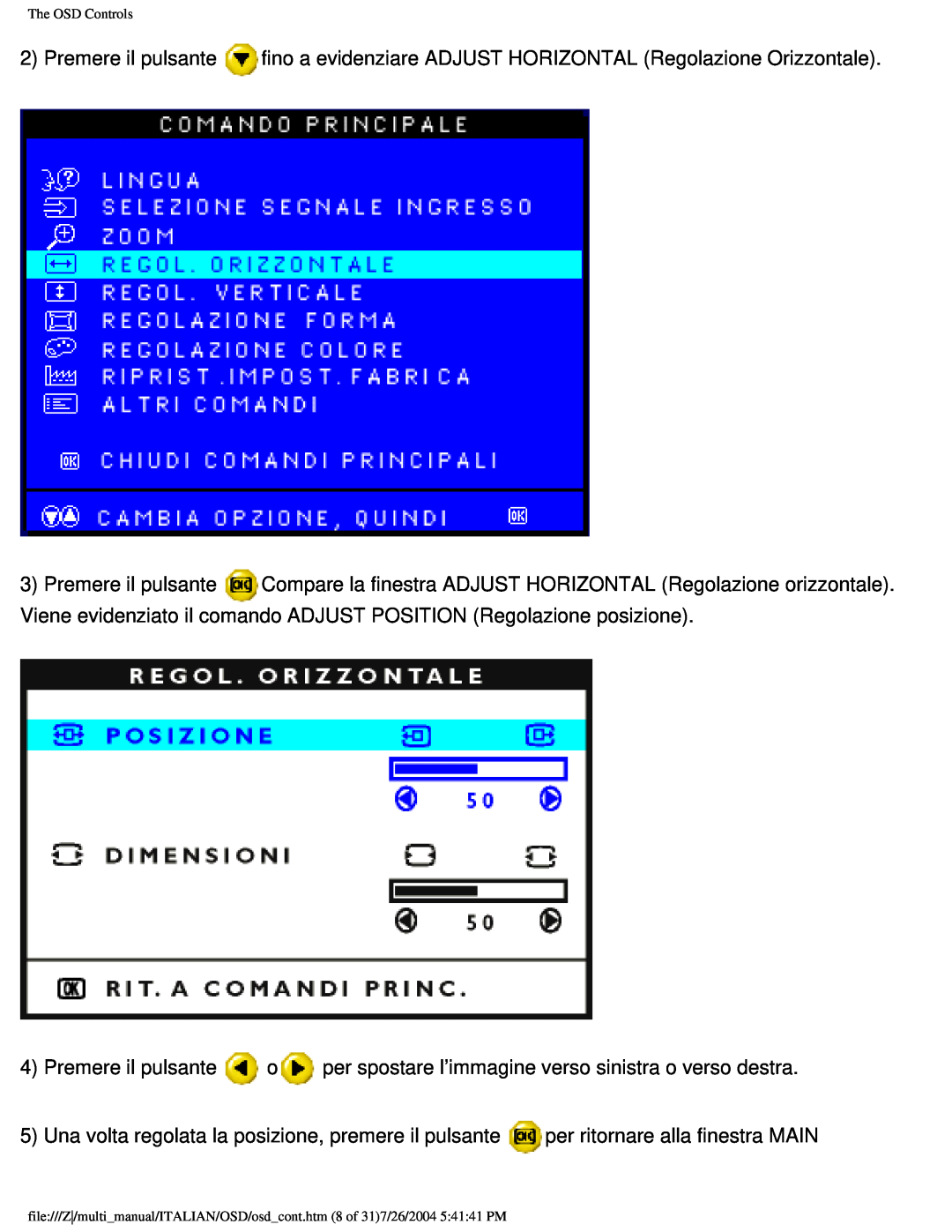 Philips 201B user manual The OSD Controls 