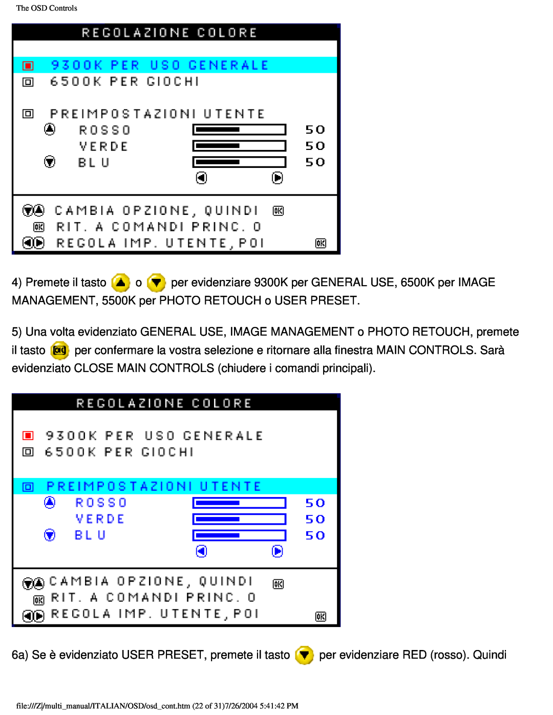 Philips 201B user manual The OSD Controls 