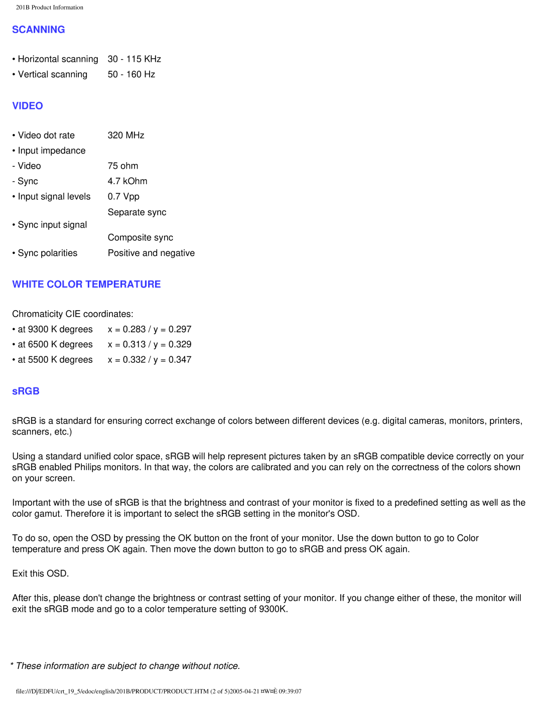 Philips 201B4 user manual Scanning 