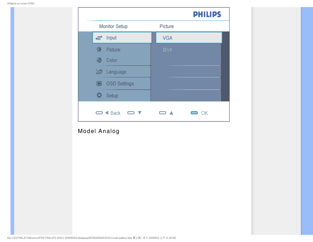 Philips 2.01E+03 manual Model Analog 