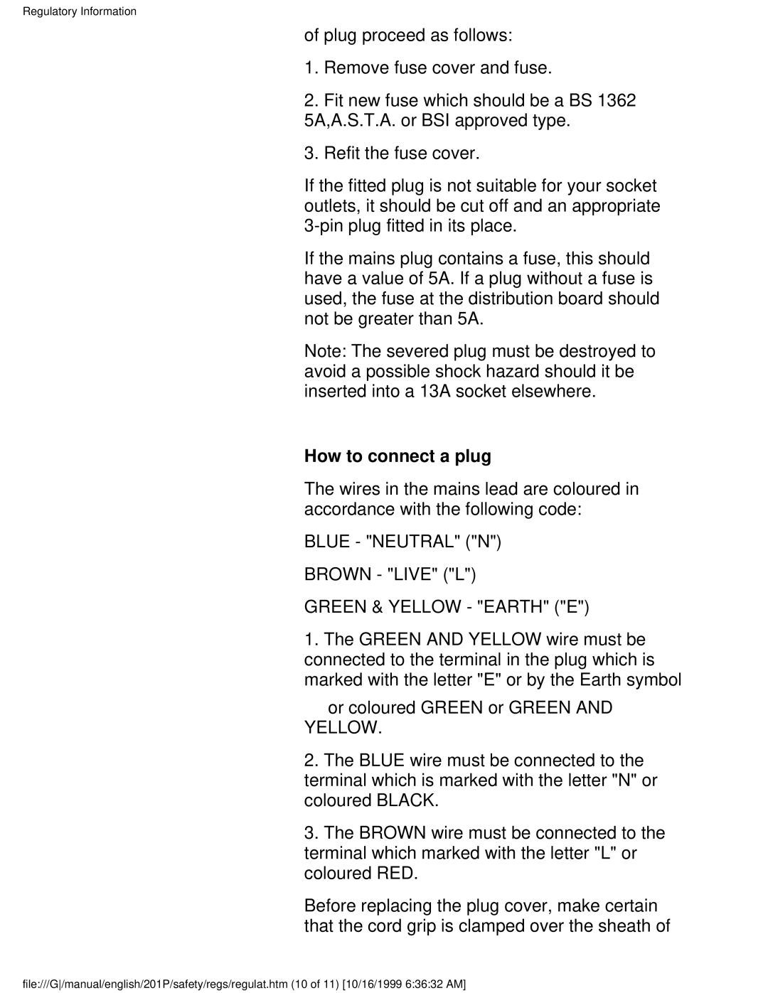 Philips 201P user manual How to connect a plug 