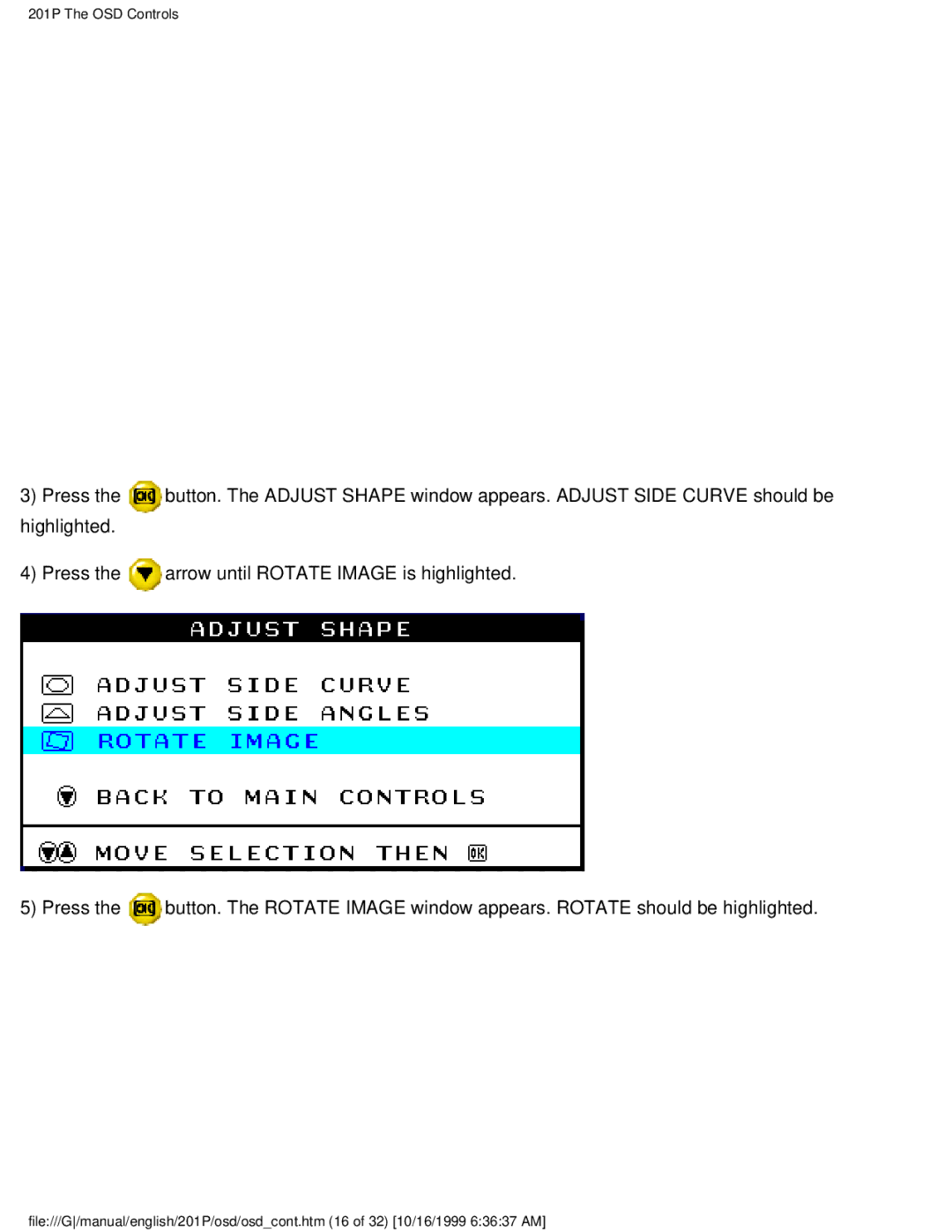 Philips user manual 201P The OSD Controls 