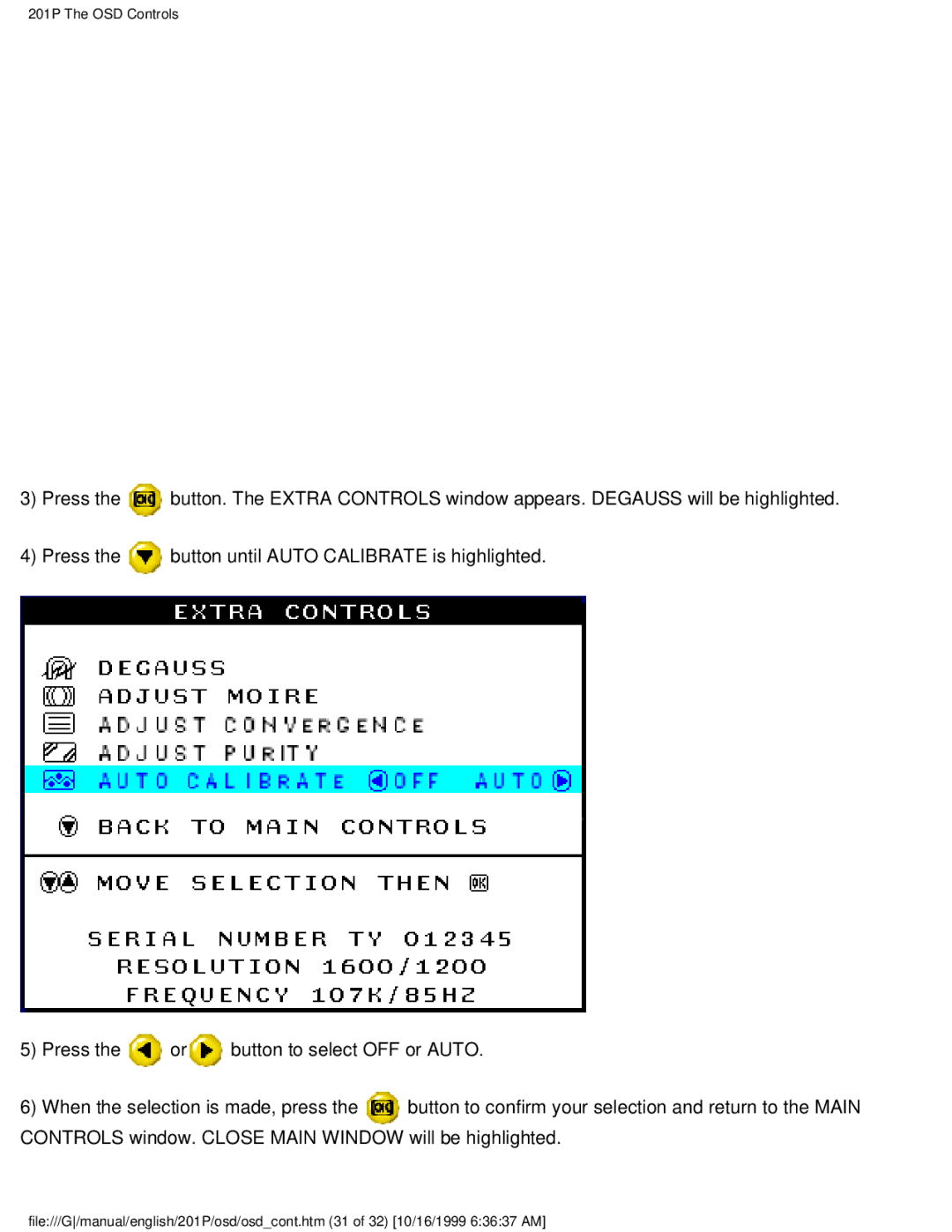 Philips user manual 201P The OSD Controls 