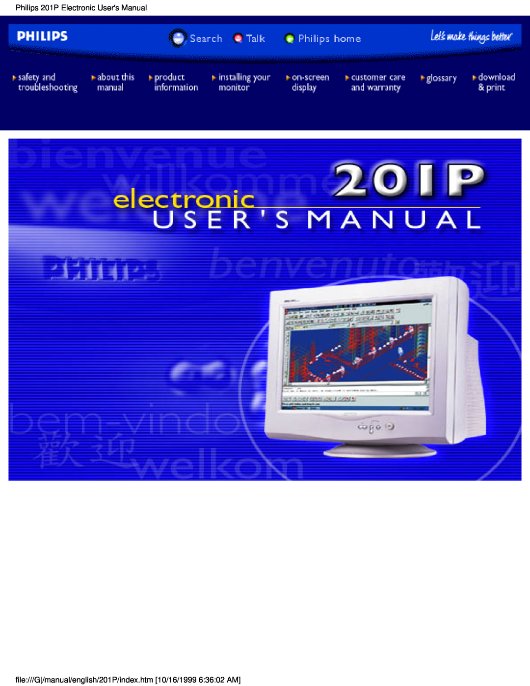 Philips 201P user manual 