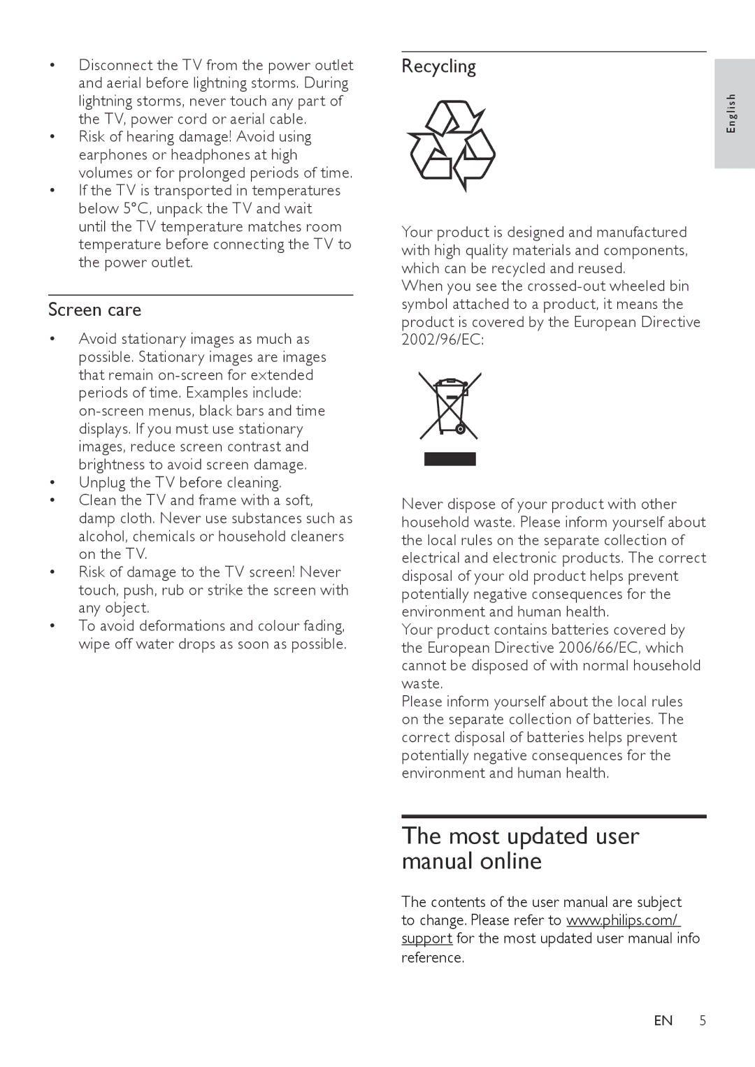 Philips 201T1 user manual Screen care 