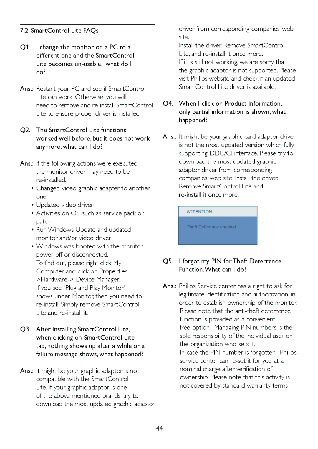 Philips 2.02E+04, 202EL2 user manual Driver from corresponding companies’ web site 