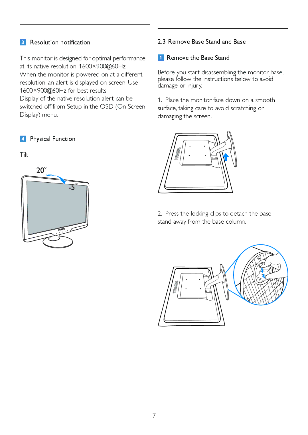 Philips 202EL2, 2.02E+04 user manual Resolution notification 