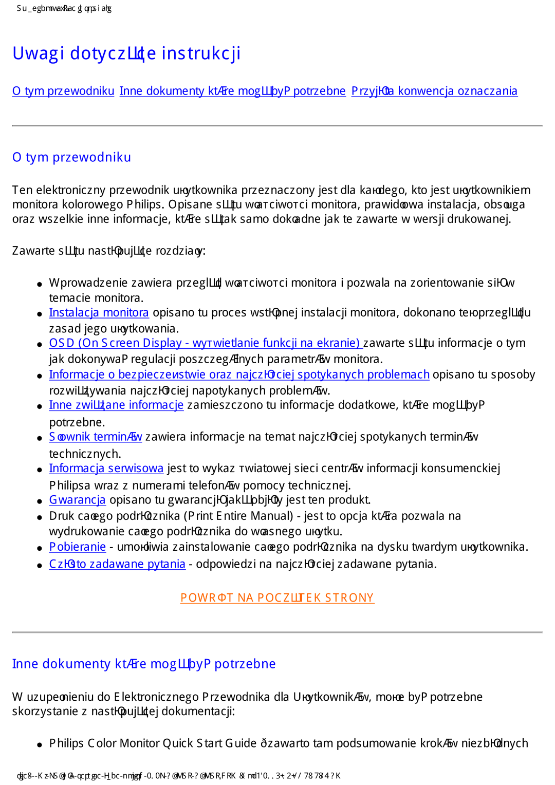 Philips 202P4 manual W\PSuhzrgqlnx, =DZDUWHVąWXQDVWĊSXMąFHURGLDá\ 