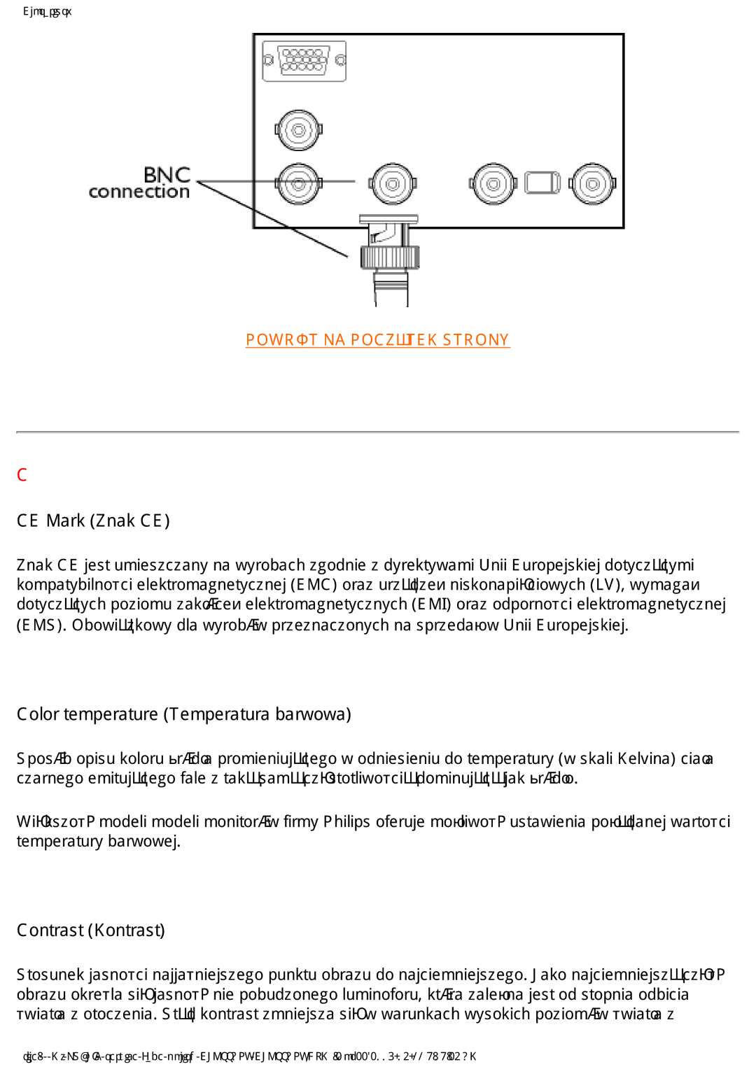 Philips 202P4 manual 0DUN=QDN&, RORUWHPSHUDWXUH7HPSHUDWXUDEDUZRZD, Rqwudvw.Rqwudvw, Whpshudwxu\Eduzrzhm 