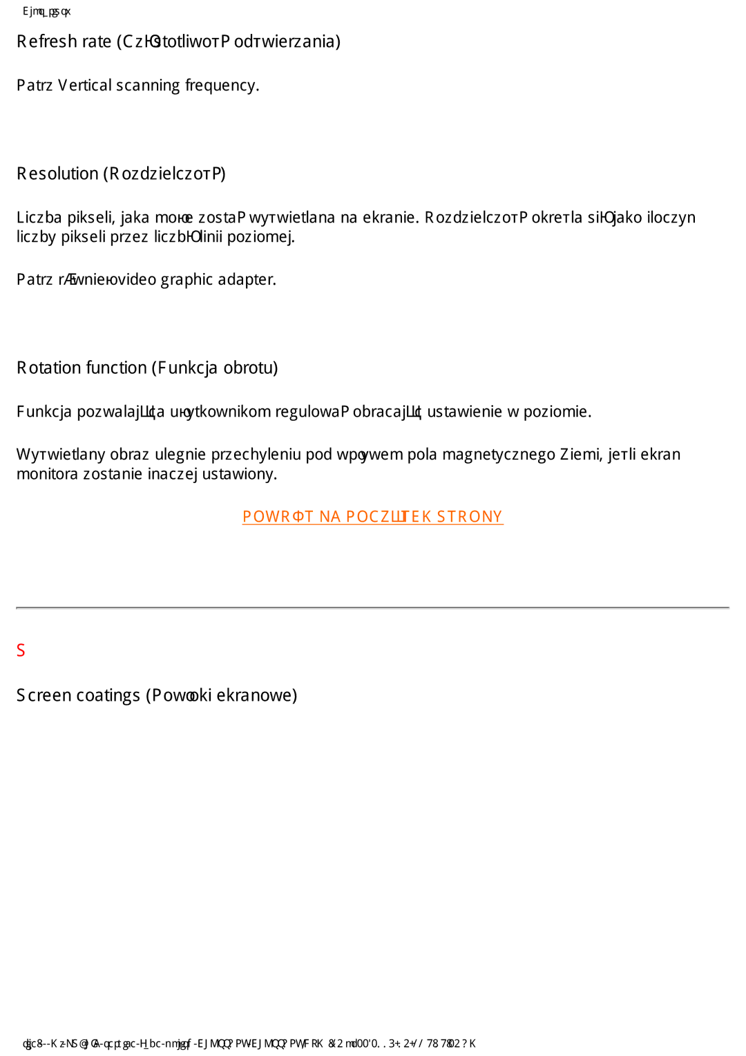 Philips 202P4 manual 5HIUHVKUDWH&ĊVWRWOLZRĞüRGĞZLHUDQLD, 5HVROXWLRQ5RGLHOFRĞü, 5RWDWLRQIXQFWLRQXQNFMDREURWX 