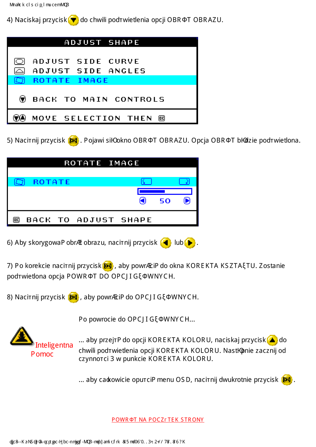 Philips 202P4 manual 3RPRF, $E\VNRU\JRZDüREUyWREUDXQDFLĞQLMSU\FLVN OXE  