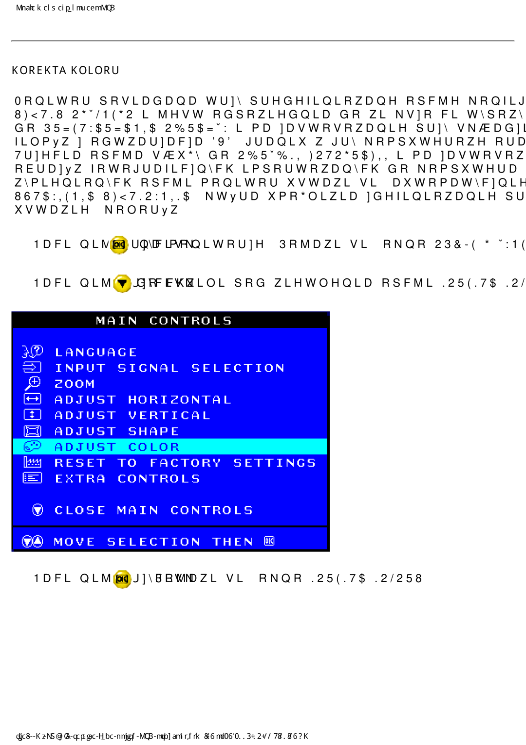 Philips 202P4 manual 1DFLĞQLMSU\FLVN 3RMDZLVLĊRNQR.25.7$.2/258 