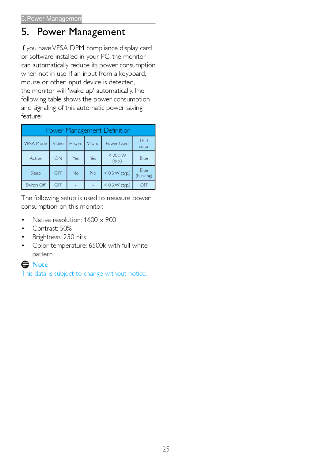 Philips 209CL2 user manual Power Management 