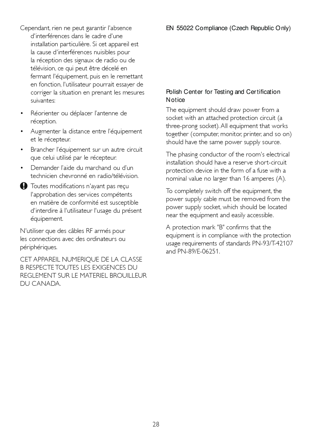 Philips 209CL2 user manual Regulatory Infomation 