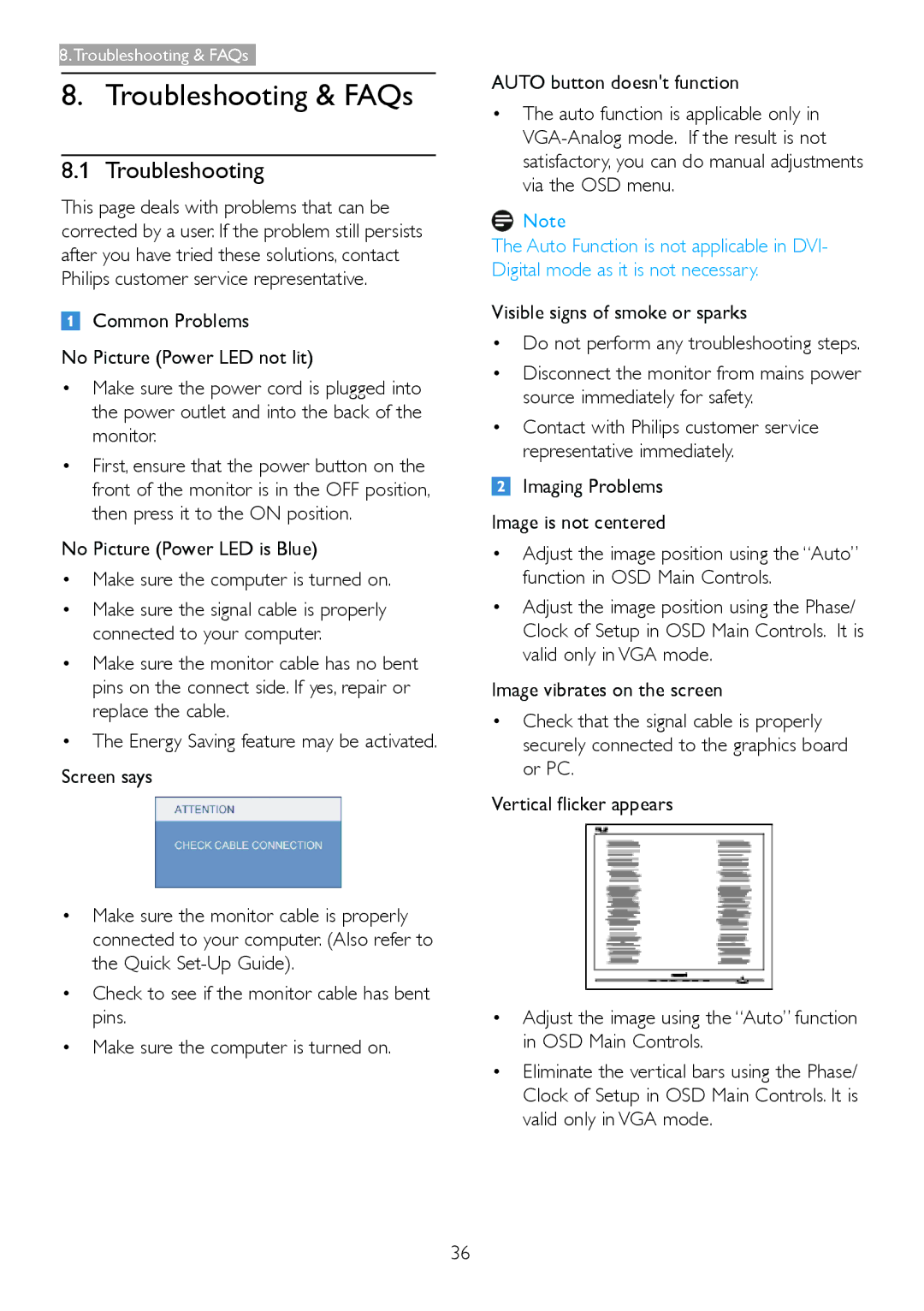 Philips 209CL2 user manual Troubleshooting & FAQs 