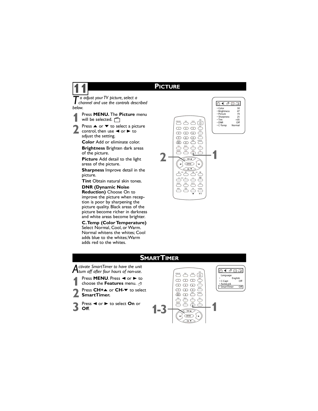 Philips 20DV6942/37 user manual Picture, Smarttimer 