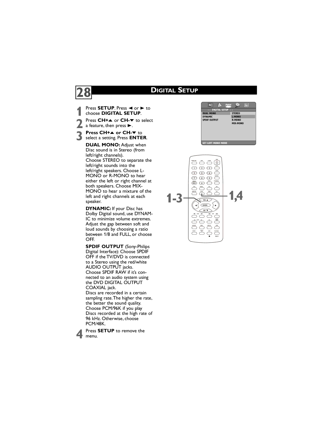 Philips 20DV6942/37 user manual Digital Setup 