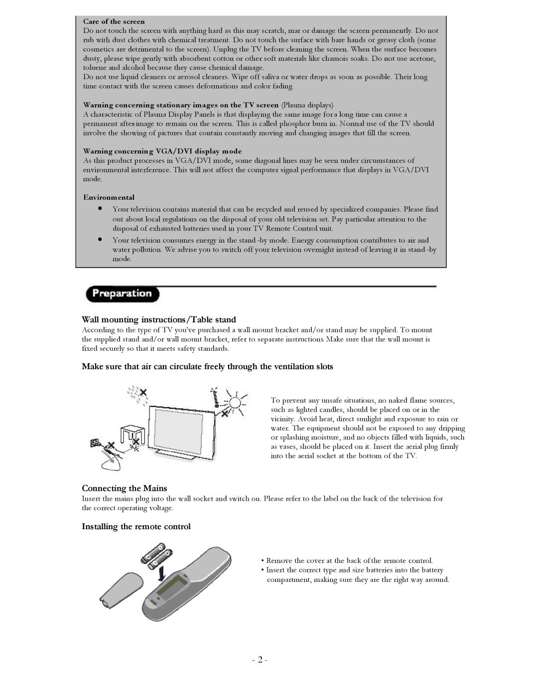 Philips 20FT3310/37 user manual Care of the screen, Environmental 