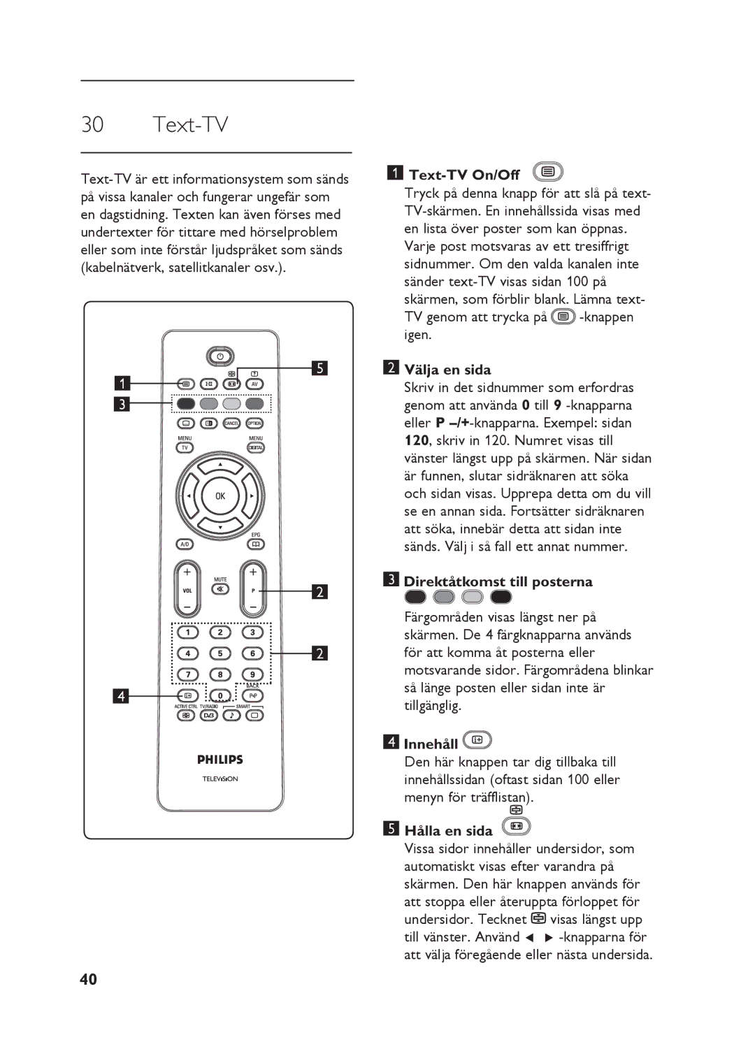 Philips 26HF5335D, 20HF5335D, 32HF5335D, 15HF5234, 20HF5234 manual Text-TV 