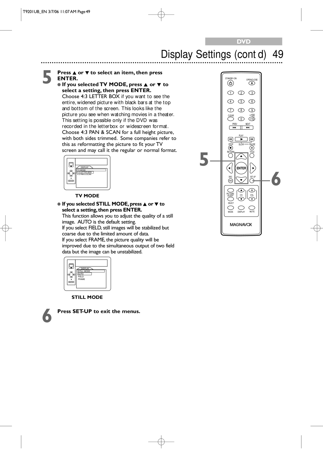 Philips 20MC4206 quick start Press K or L to select an item, then press, This setting is possible only if the DVD was 