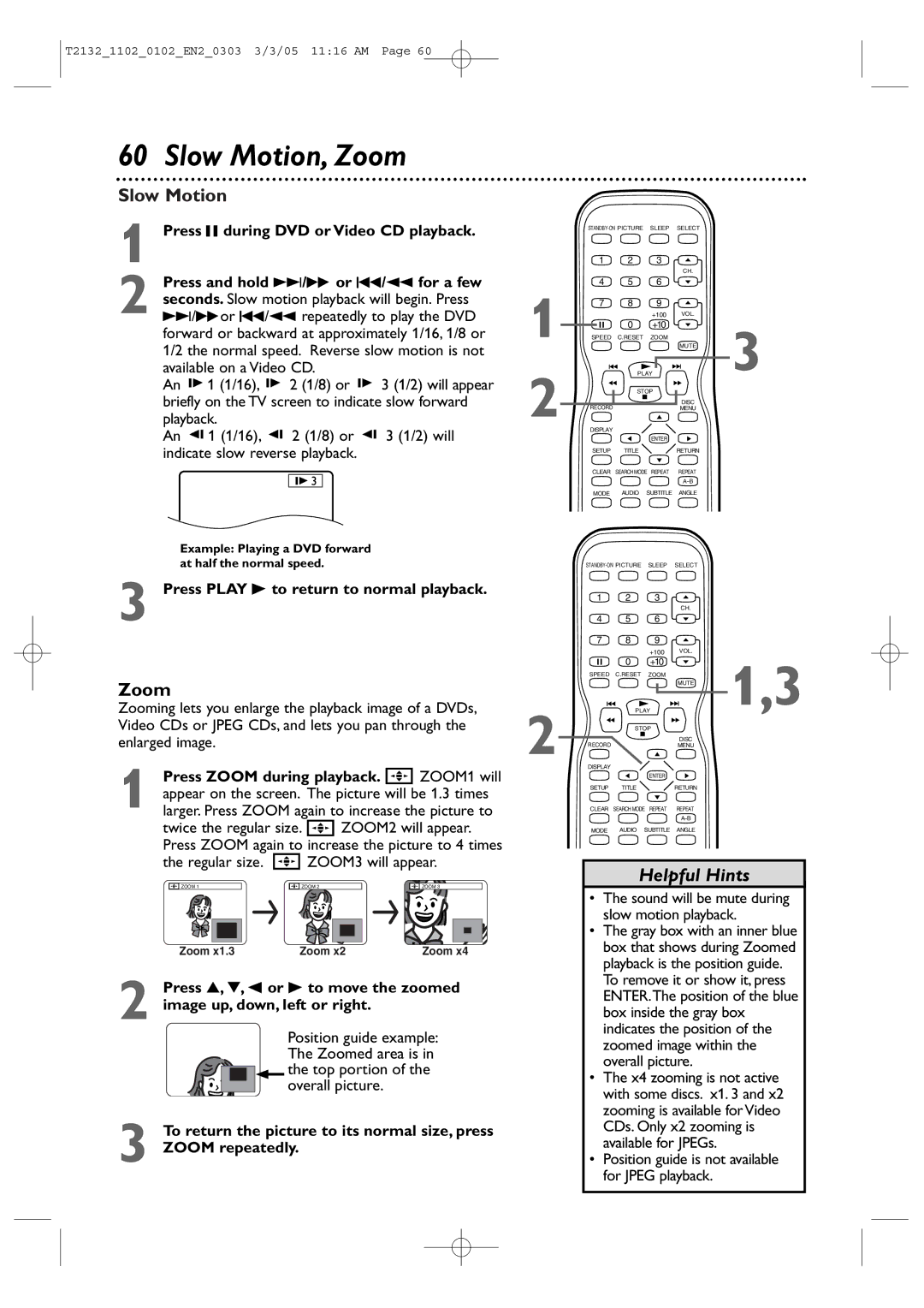 Philips 20MC4304, 27MDTR20, 19MDTR20, T2132 user manual Slow Motion, Zoom 