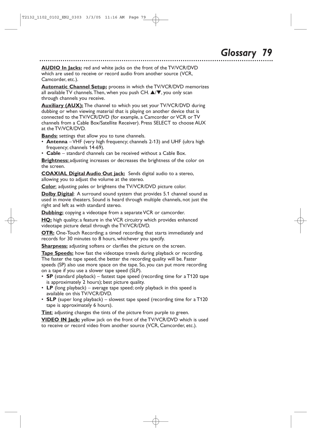 Philips T2132, 20MC4304, 27MDTR20, 19MDTR20 user manual Glossary 