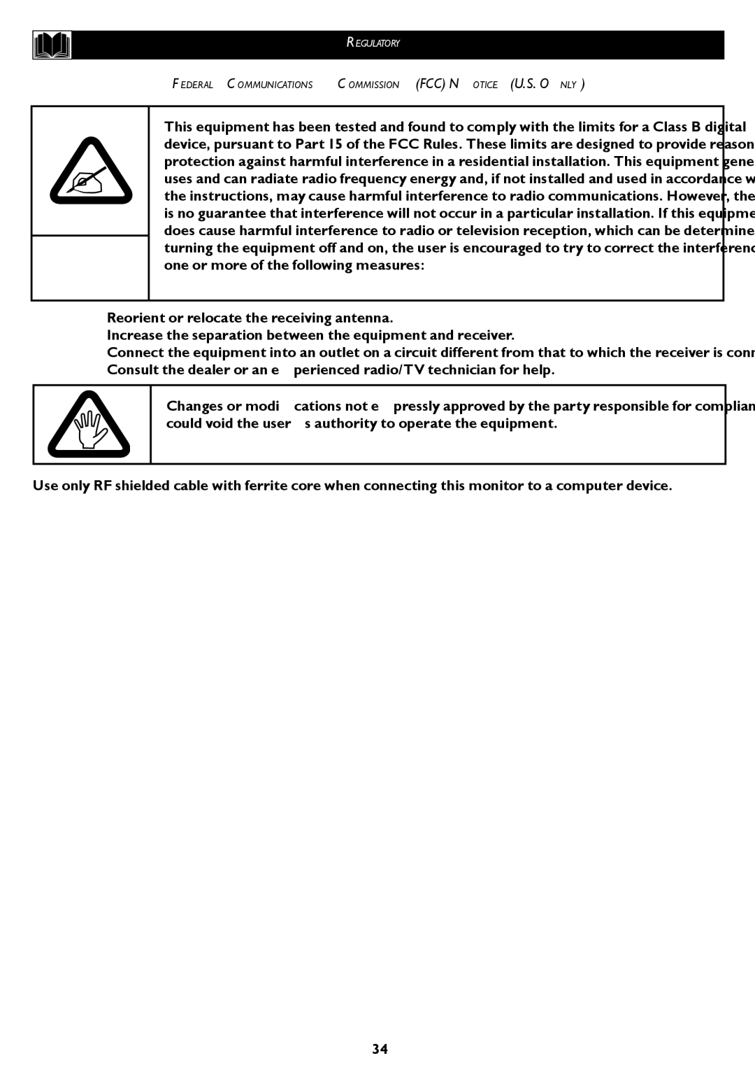 Philips 20PF5120 user manual Regulatory 