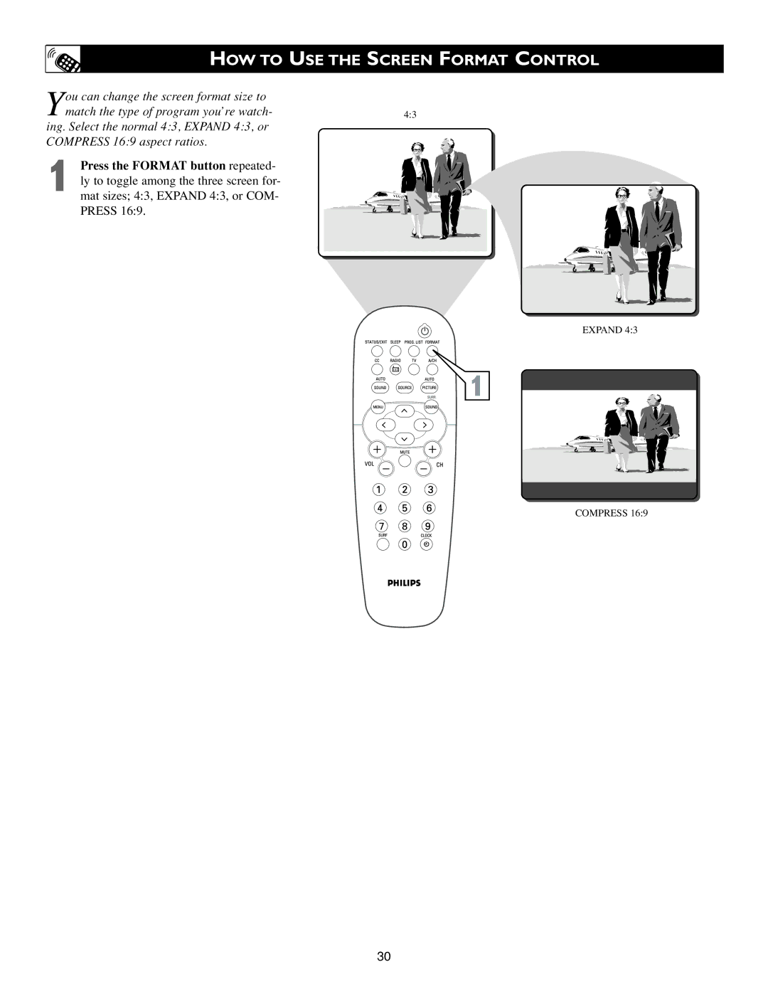 Philips 20PF7835/20, 20PF7835/37 warranty HOW to USE the Screen Format Control 