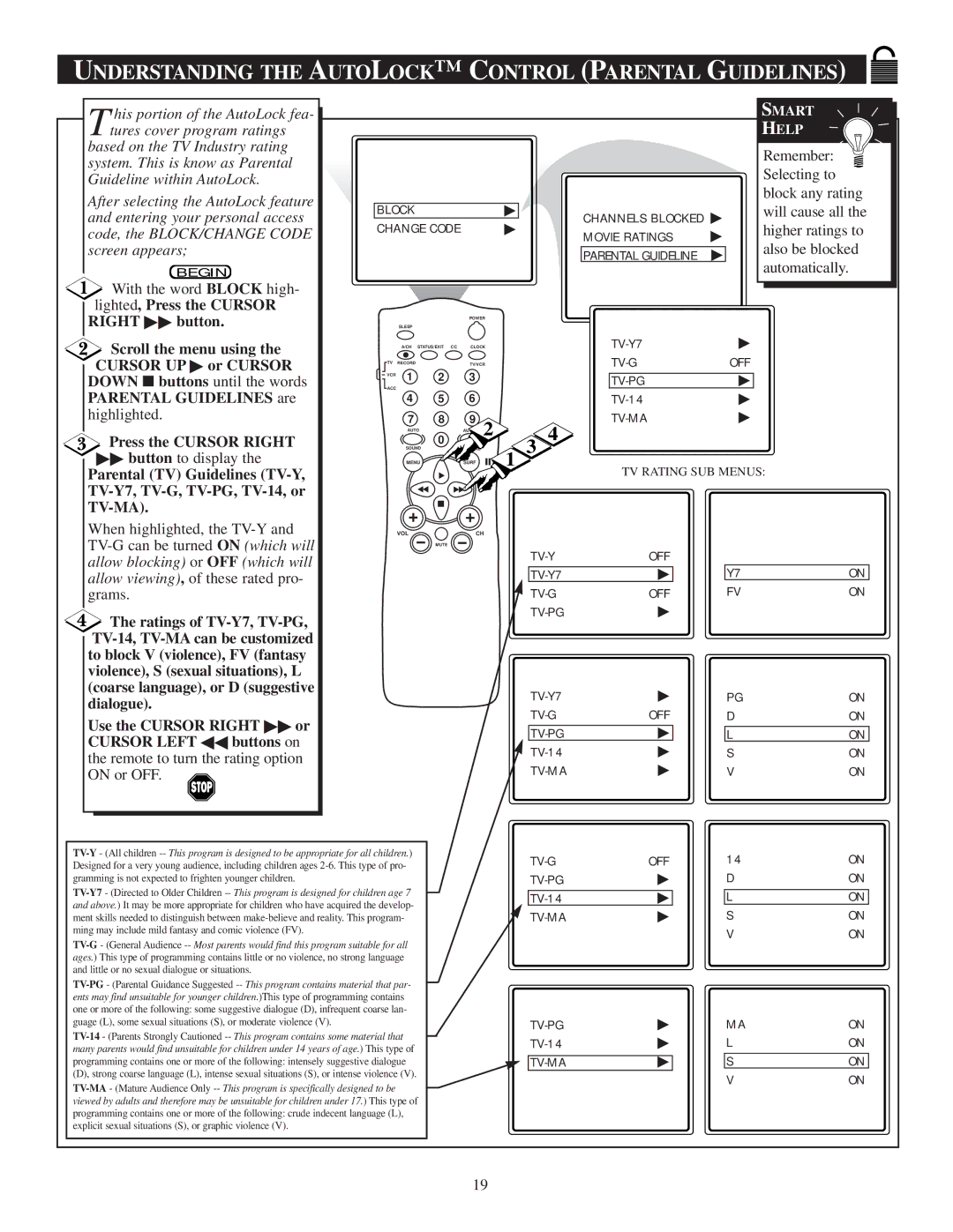 Philips 20PT 30B manual Understanding the Autolock C Ontrol Parental Guidelines 