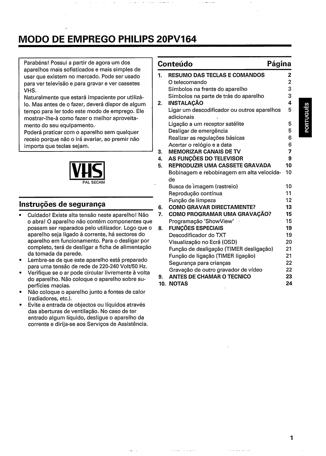 Philips 20PV164 manual 