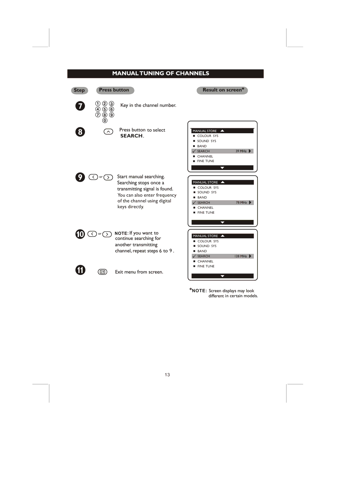 Philips 14PT2117, 21PT3327 user manual Search 