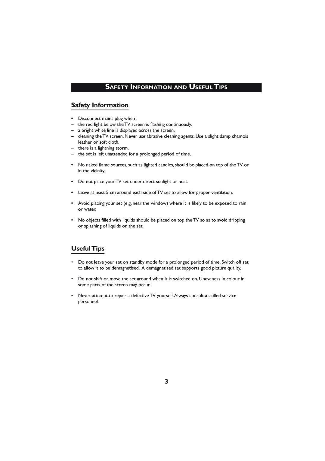 Philips 21PT3323, 21PT4223 operating instructions Safety Information and Useful Tips 