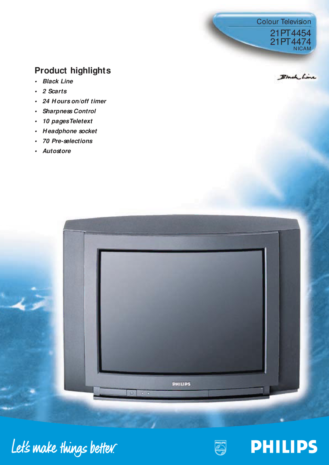 Philips manual 21PT4454 21PT4474, Product highlights 