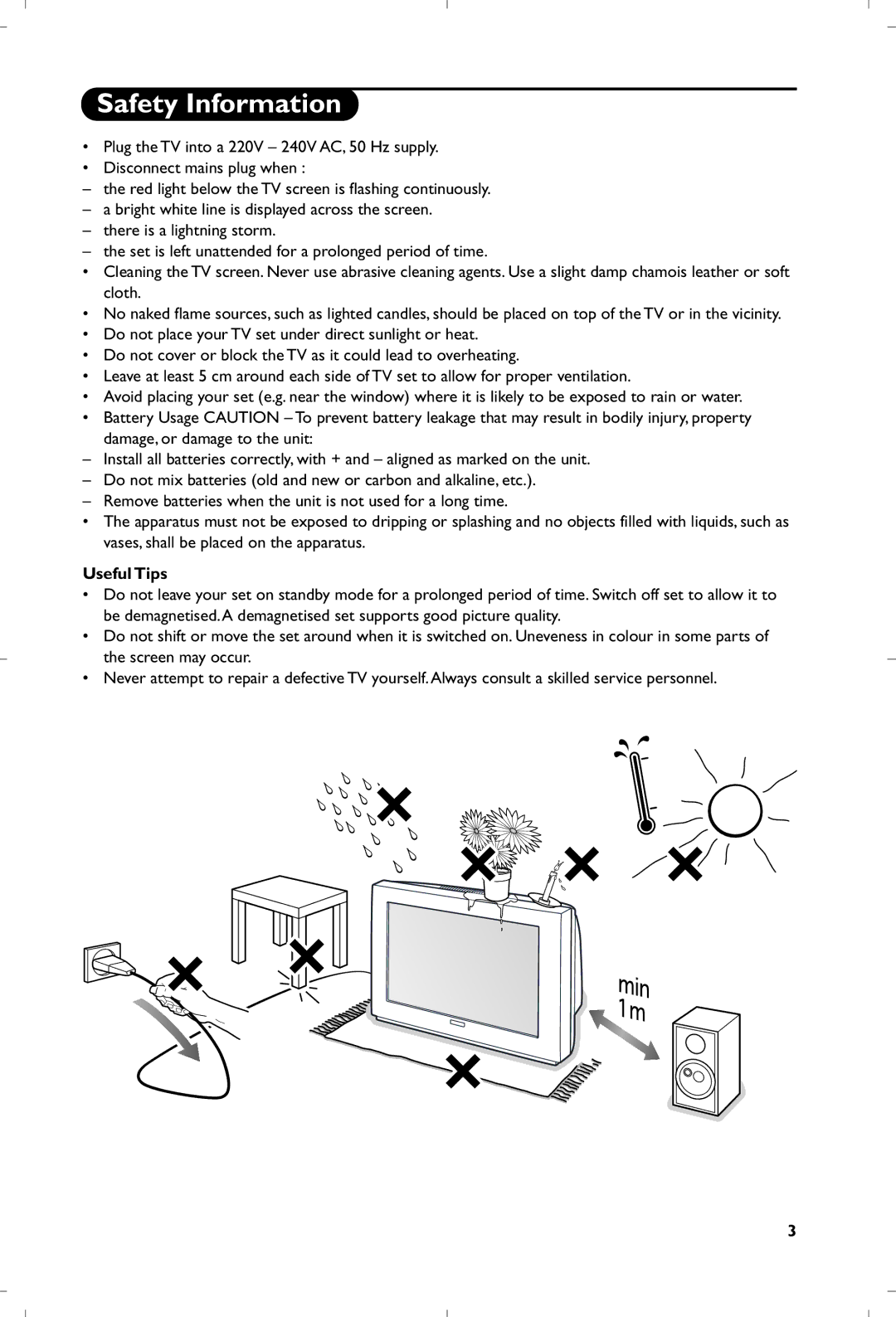 Philips 21PT5401 manual Safety Information, Useful Tips 