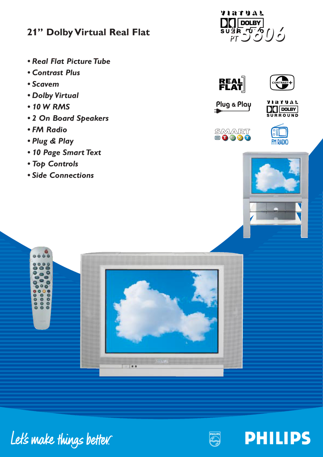 Philips 21PT5606 manual Dolby Virtual Real Flat 