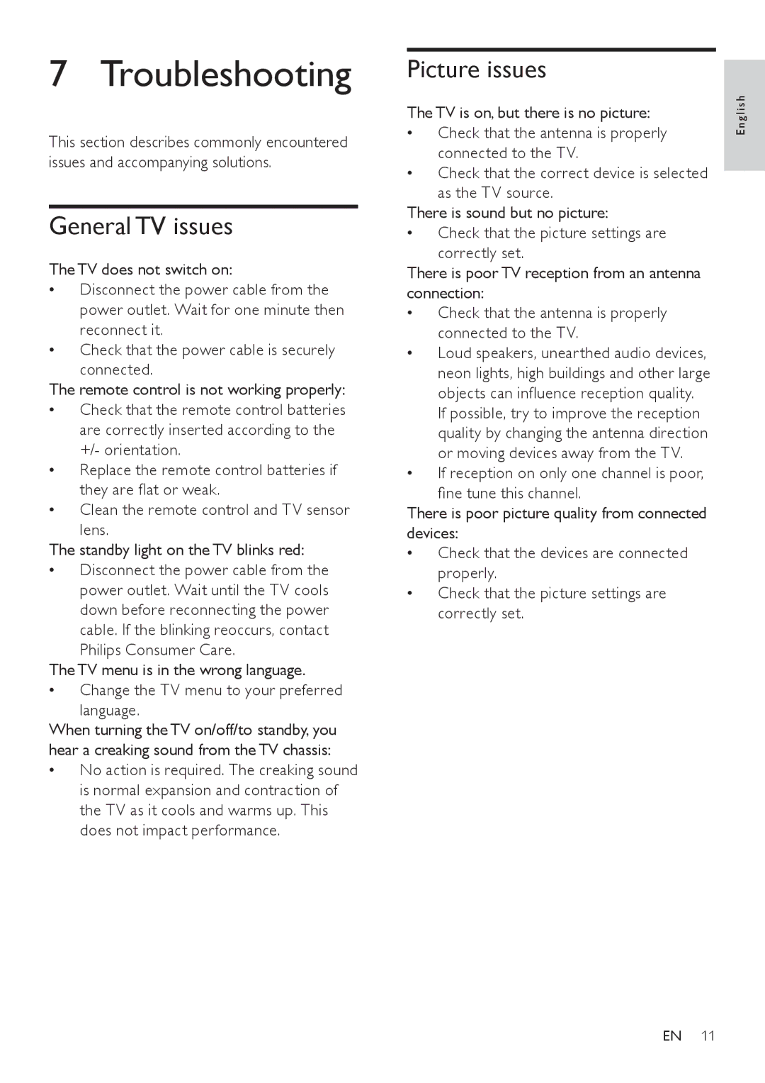 Philips 21PT9460/44, 21PT9460/55 user manual Troubleshooting, General TV issues, Picture issues 