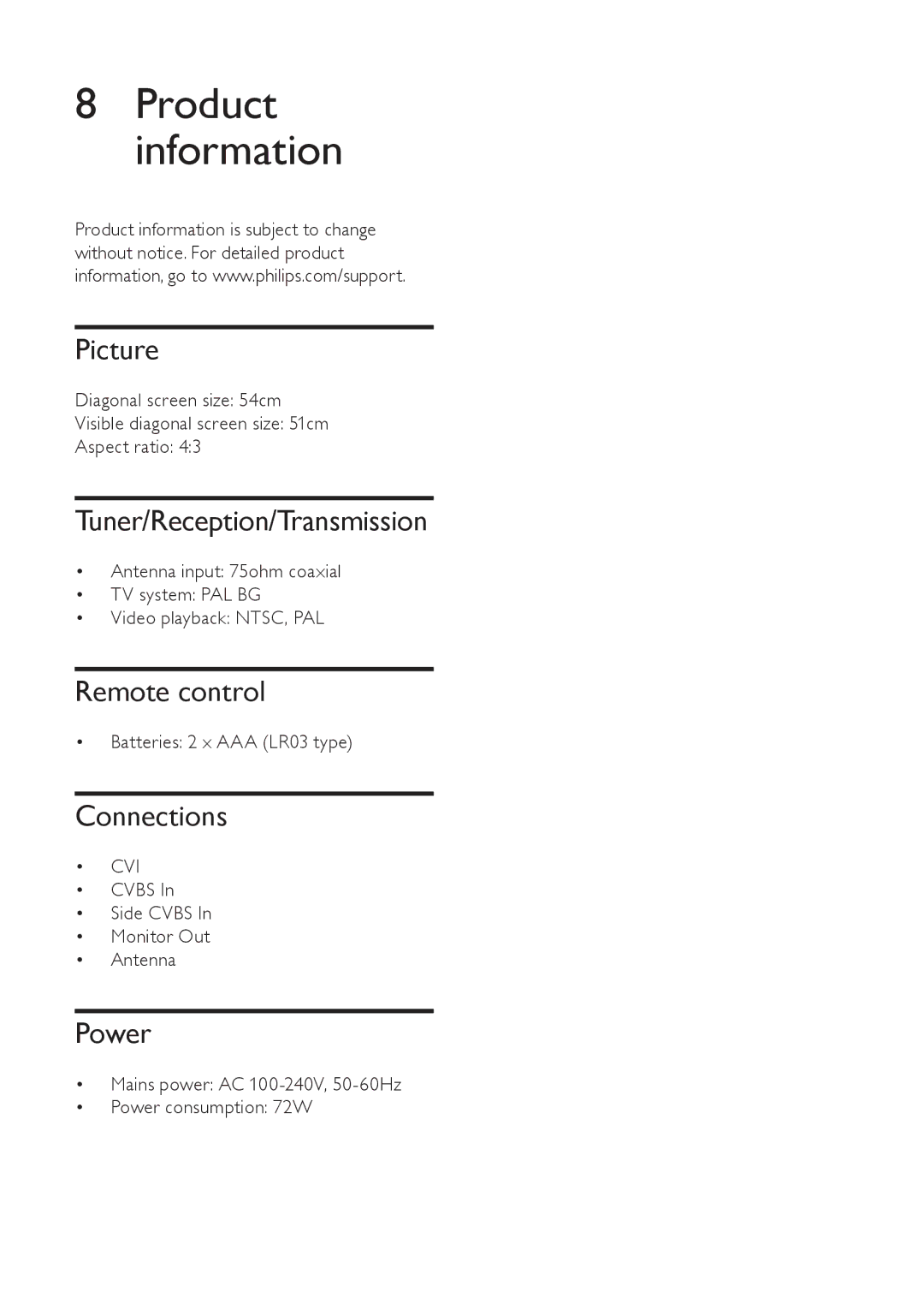 Philips 21PT9469/94 user manual Product information 