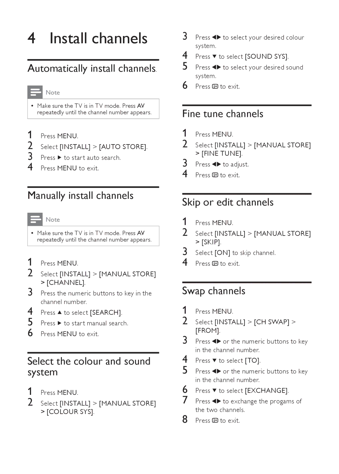 Philips 21PT9469/94 user manual Install channels 