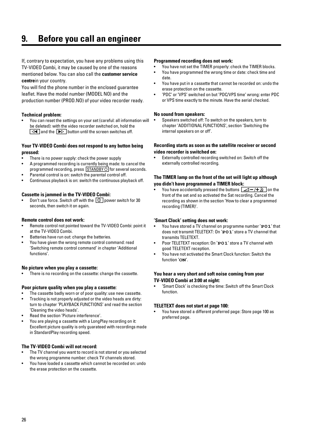 Philips 21PV708-715-908/39 manual Before you call an engineer 